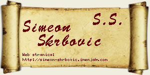 Simeon Škrbović vizit kartica